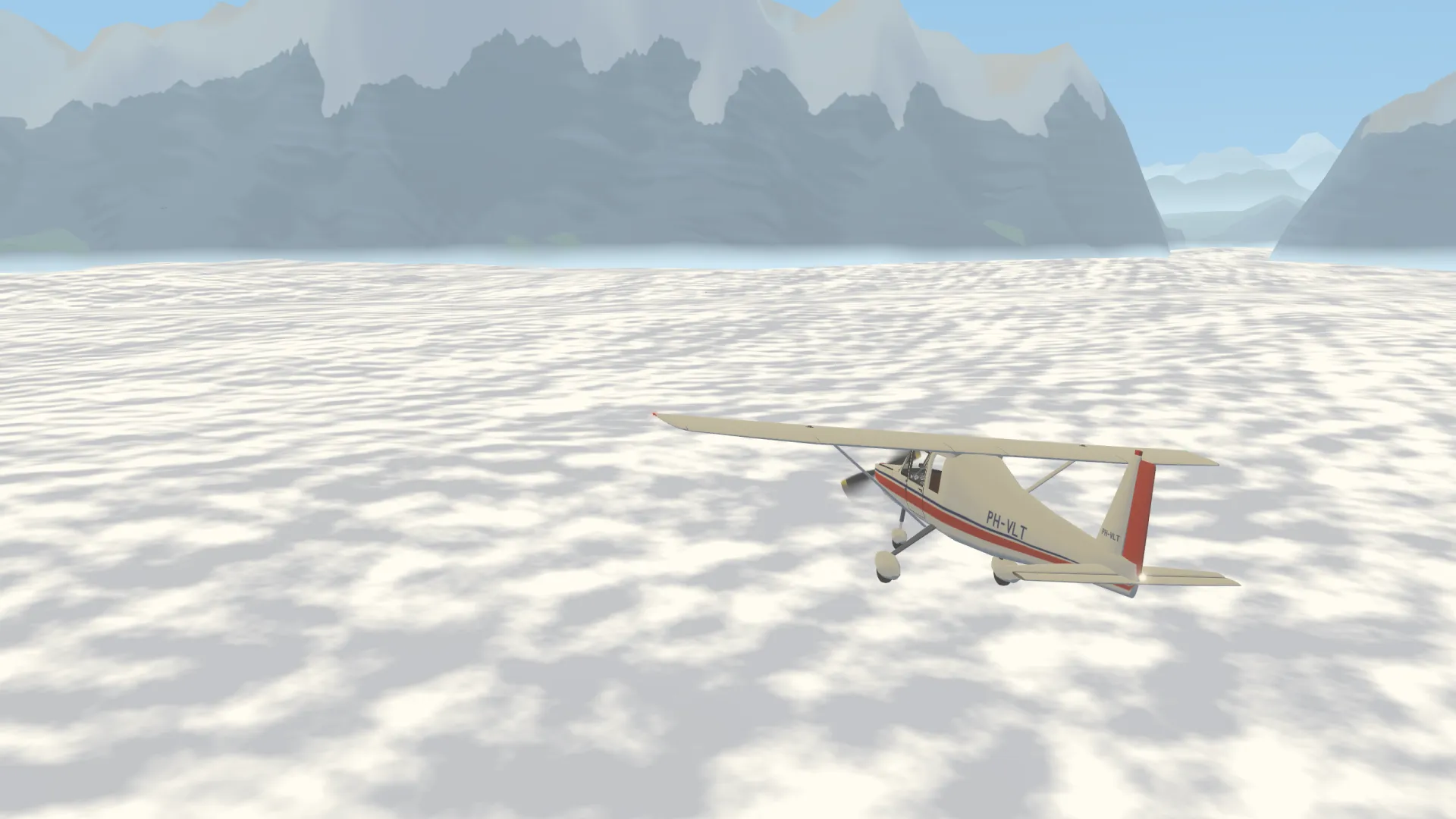 The plane above a closed cloud deck